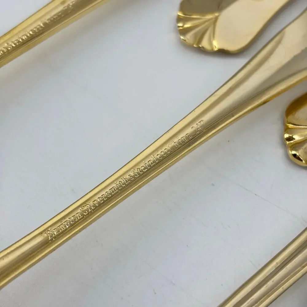 Hampton Silversmith Stainless Steel Gold Tone Flatware Spoon Fork